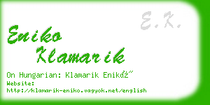 eniko klamarik business card